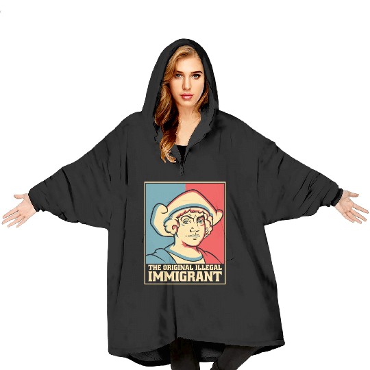 Columbus Day 1492 Blanket Hoodies