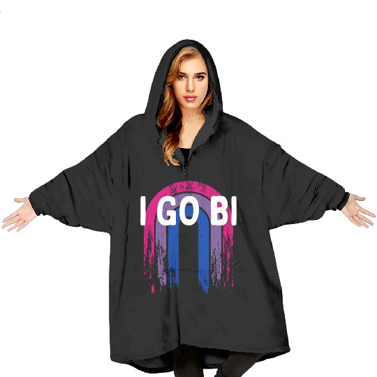 I Go Bi Bisexual LGBTQ Bi Pride LGBT Sayings Blanket Hoodies