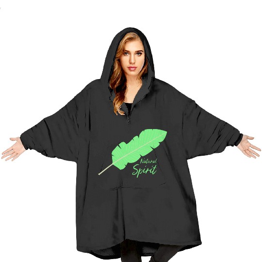 Green leaf natural spirit nature gift idea Blanket Hoodies