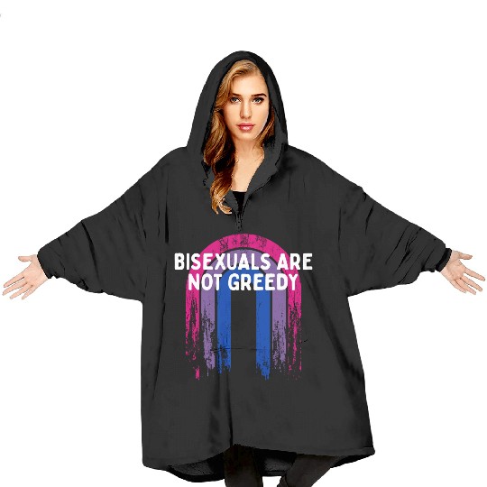 Bisexuals Are Not Greedy Bi Positivity Bi Pride Blanket Hoodies