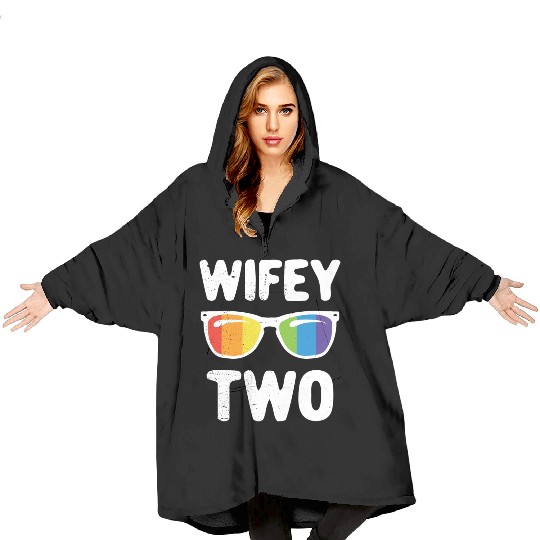 Wife Two Funny Lgbt Lesbian Couple LGBT Pride Gay Blanket Hoodies