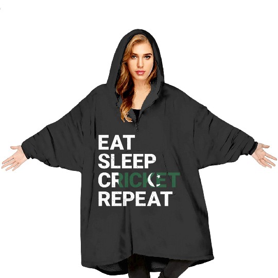 Eat Sleep Cricket Repeat PK Flag Sports Gift Blanket Hoodies