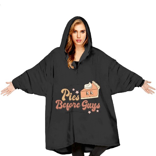 Thanksgiving Pies before guys retro vintage Blanket Hoodies