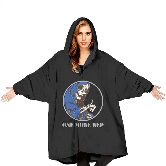 Grim Reaper Weightlifting Gym Workout Humor Blanket Hoodies