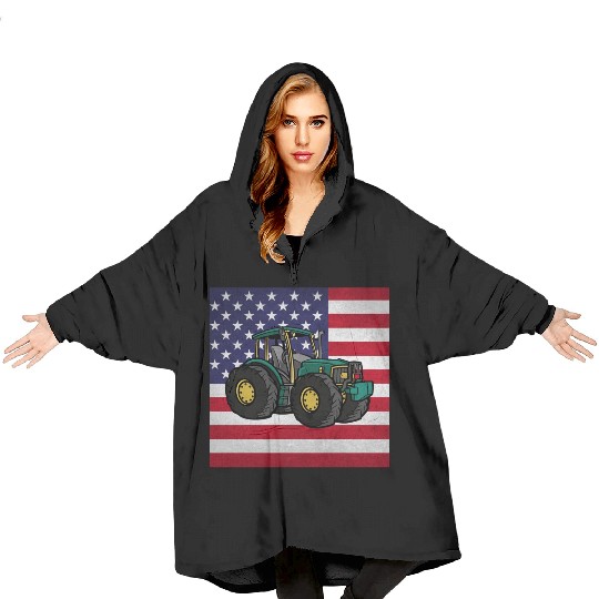 Farming Tractor Blanket Hoodies