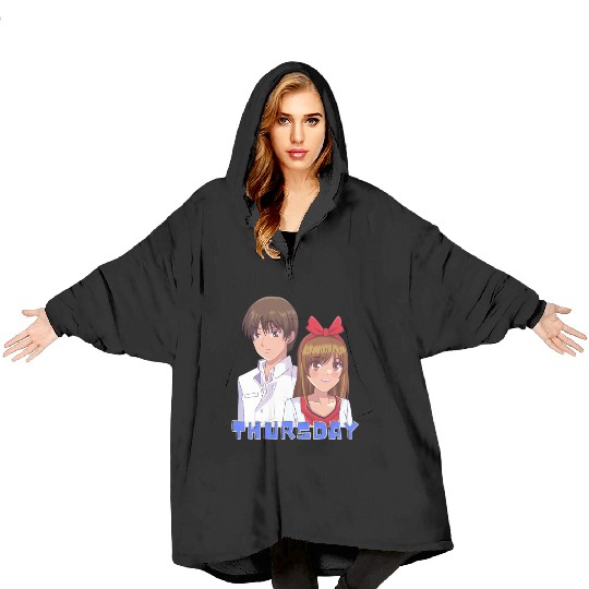 Anime Boy and Girl Day of The Week Thursday Blanket Hoodies