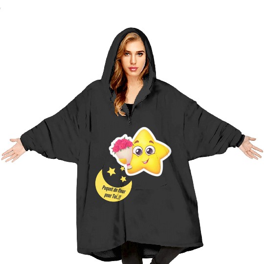 Design d'étoile et lune Blanket Hoodies