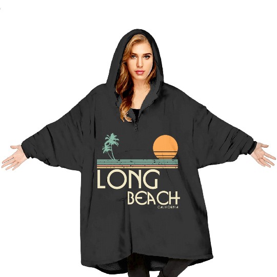 Vintage Long Beach California Blanket Hoodies