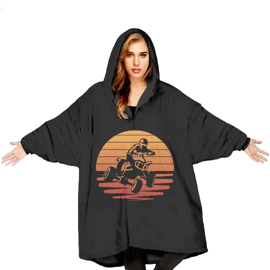ATV Biker Retro Motocross 4 wheeler Quad Blanket Hoodies