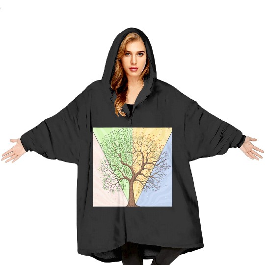 Four Seasons Trees Blanket Hoodies