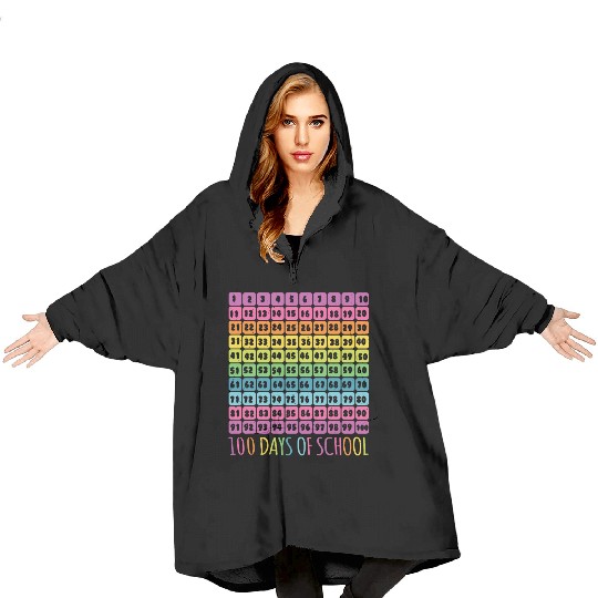 Number Student 100th Day 100 Days Of School Blanket Hoodies