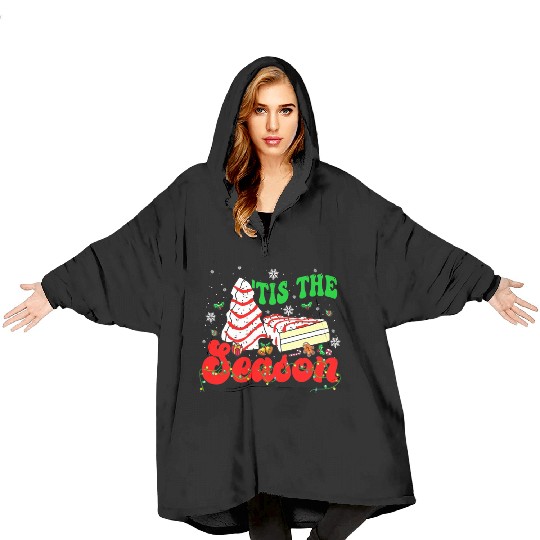 Tis' The Season Christmas Tree Cakes Debbie Groovy Blanket Hoodies