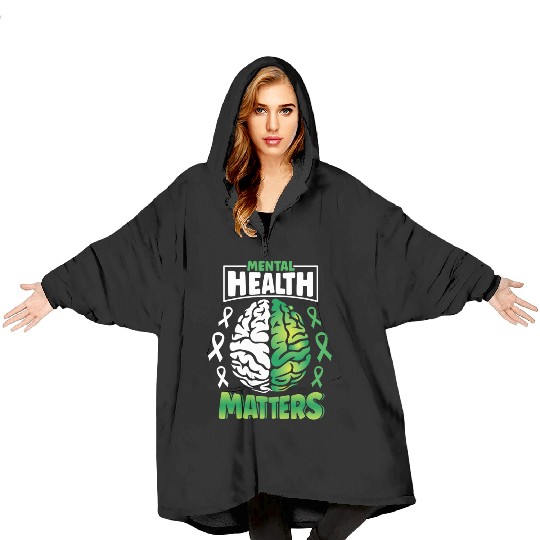 Mental Health Matters Spread Awareness Brain Blanket Hoodies