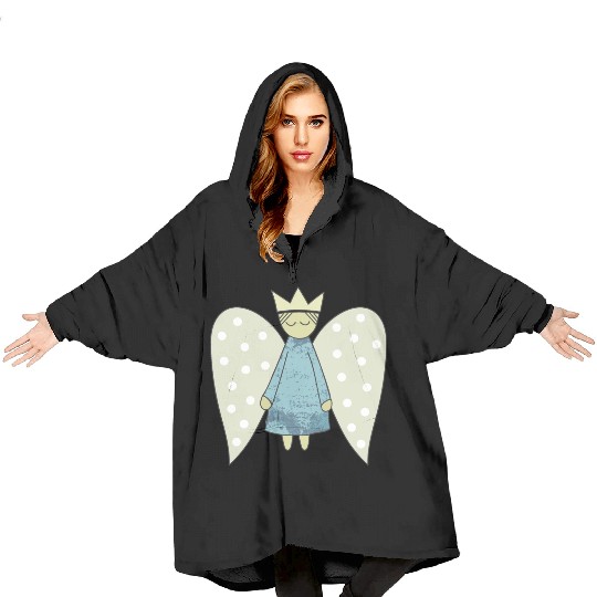 The Flight of the Christmas Angel Blanket Hoodies