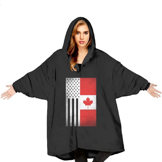 Canada Design for proud Canadian Americans Blanket Hoodies