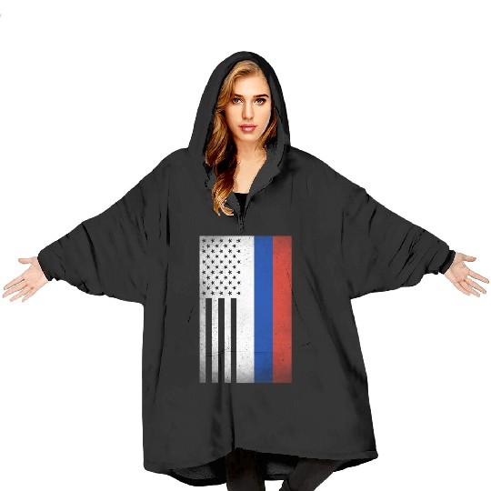 Russia Design for proud Russian Americans Blanket Hoodies