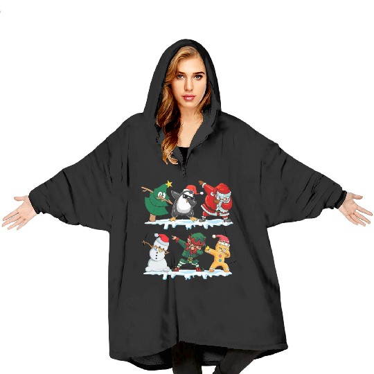 Dabbing Santa Elf Friends Funny Christmas Dabs Blanket Hoodies