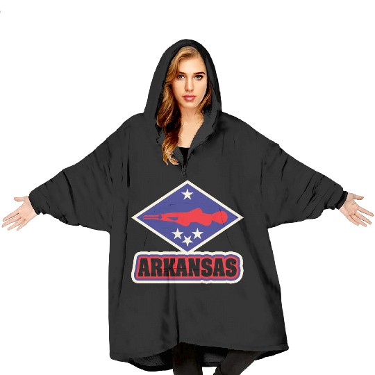 US States ARKANSAS Blanket Hoodies