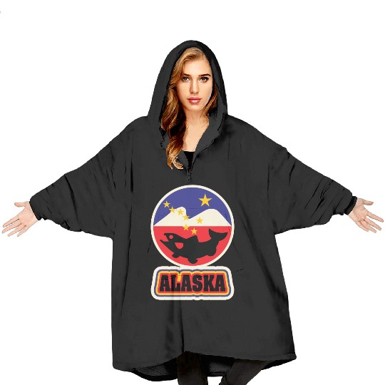 US States ALASKA Blanket Hoodies