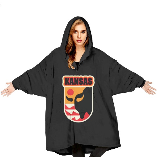 US States KANSAS Blanket Hoodies