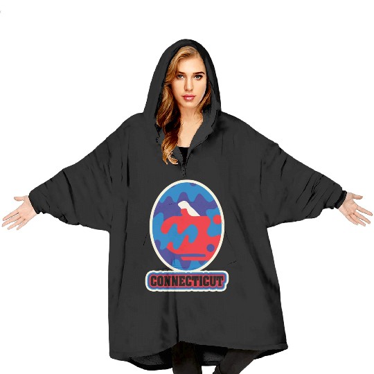 US States CONNECTICUT Blanket Hoodies
