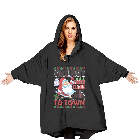 Santa Claus is coming to town Blanket Hoodies