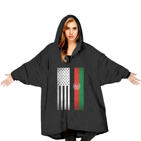 Afghanistan Design for proud Afghan Americans Blanket Hoodies