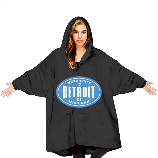 Detroit Michigan Blanket Hoodies