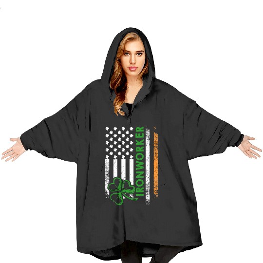 Im An Irish Ironworker Ironworker Blanket Hoodies