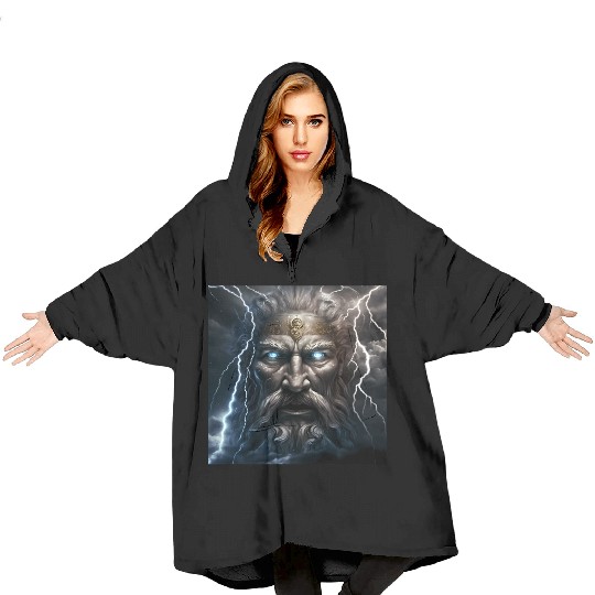 Portrait of Zeus Blanket Hoodies