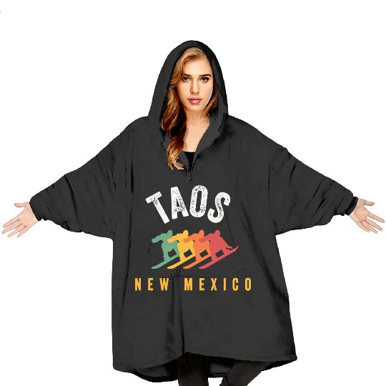 Vintage Taos Nm Us New Mexico Ski Snowboard Mounta Blanket Hoodies