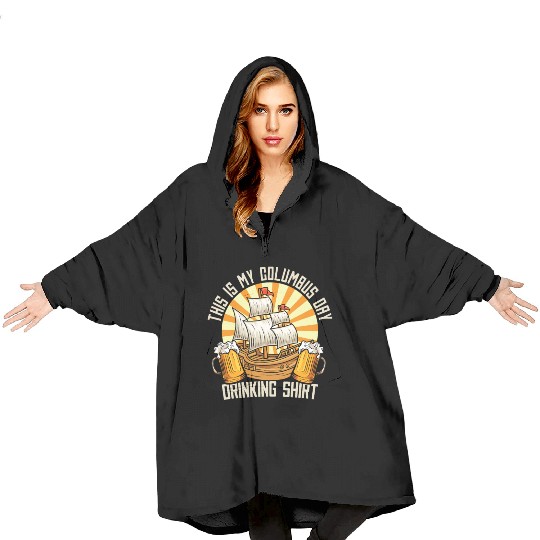 Columbus Day 1492 Blanket Hoodies