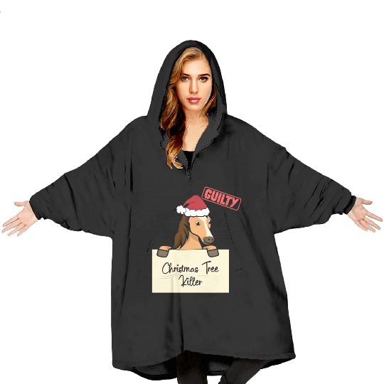 Horse christmas funny prison Blanket Hoodies