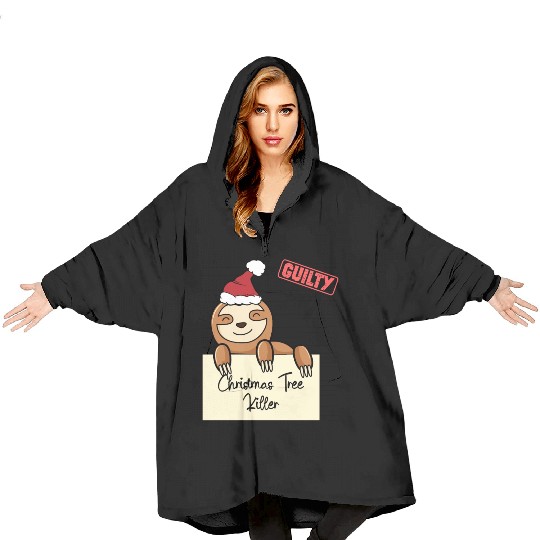 Sloth christmas funny prison Blanket Hoodies