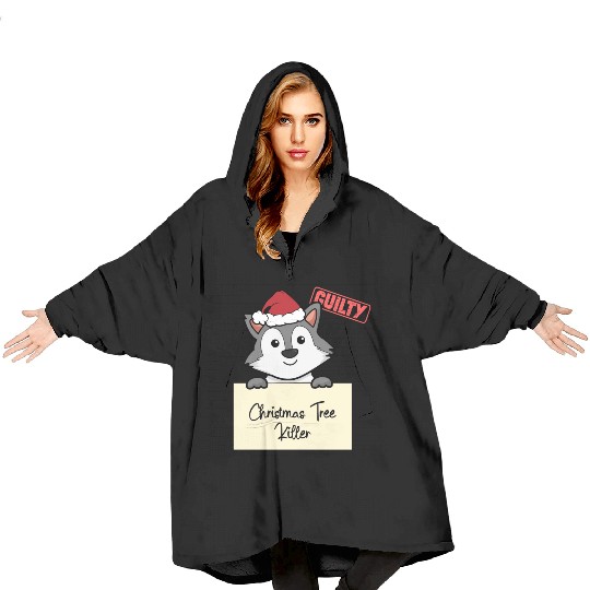 Wolf christmas funny prison Blanket Hoodies