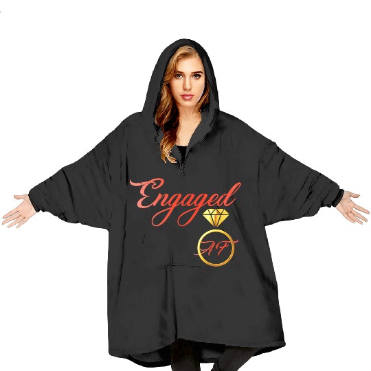 engaged af engagement valentines day Blanket Hoodies