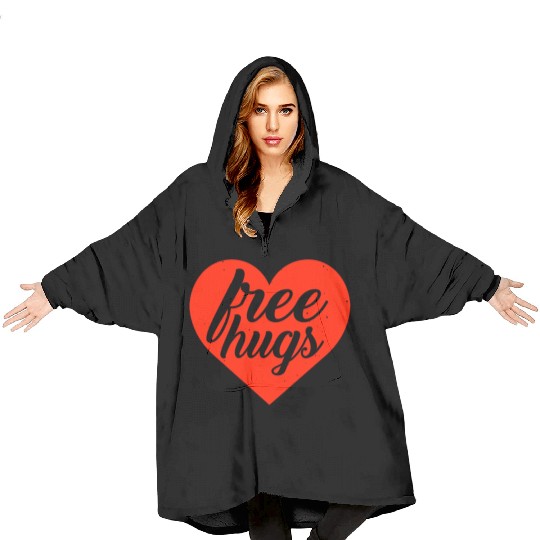 free hugs valentines day Blanket Hoodies