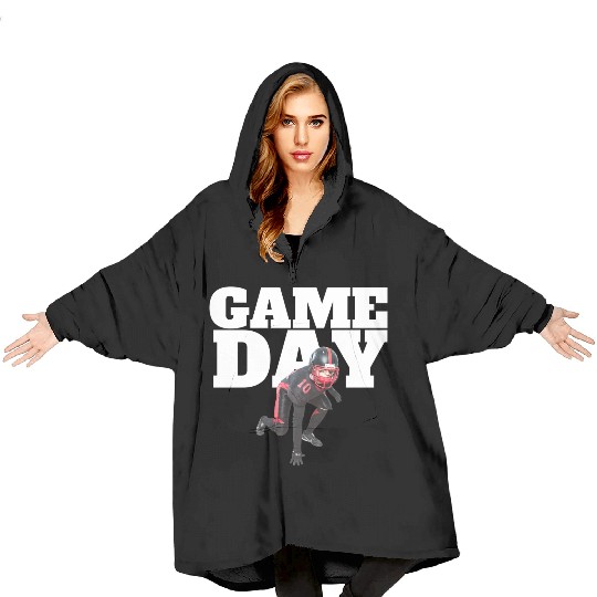 Game Day , Football Blanket Hoodies Sunday Funday Blanket Hoodies