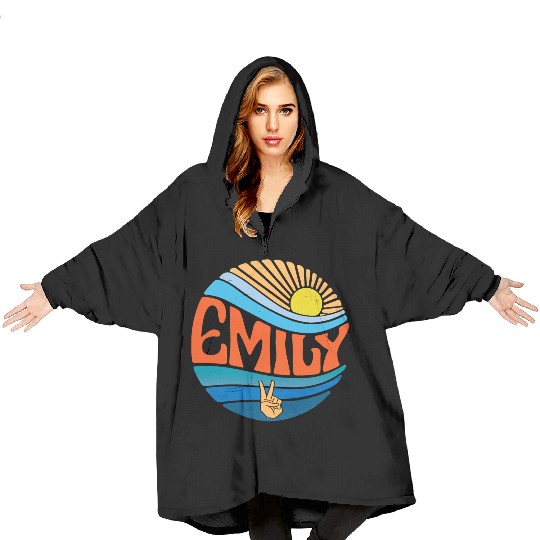Emily Blanket Hoodies Vintage Sunset Emily Groovy Tie Dye
