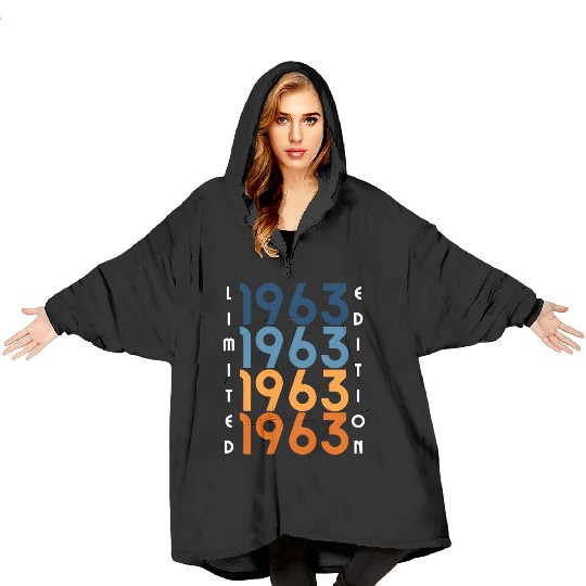 60 Years Vintage 1963 Retro 60th Birthday Blanket Hoodies