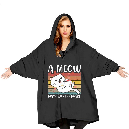 A meow massages the heart Blanket Hoodies