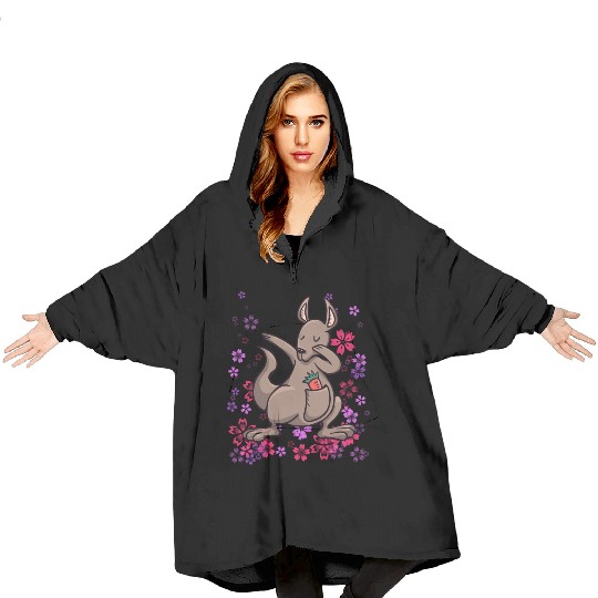 Kangaroo Australia bonded animal girls Blanket Hoodies