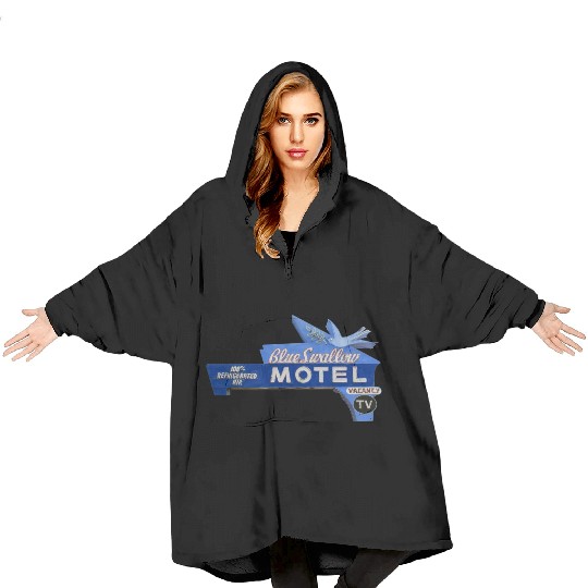 Blue Swallow Motel Route 66 Neon Tucumcari NM Blanket Hoodies