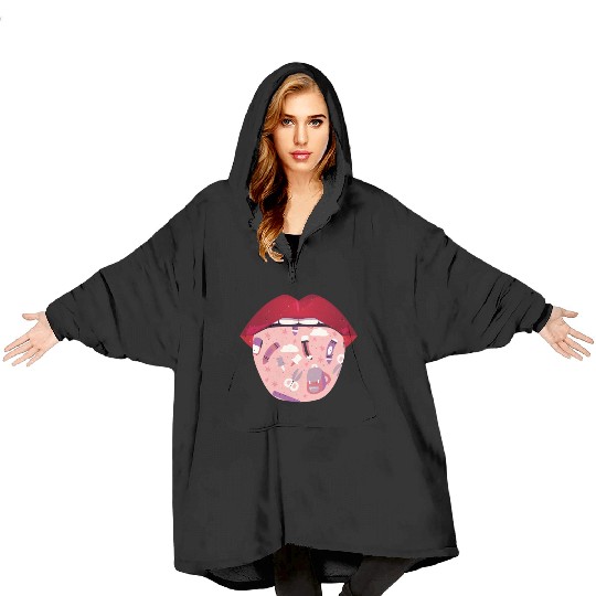 Daycare Teacher Lips Blanket Hoodies