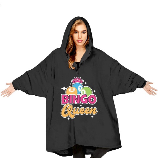 Bingo Queen Bingo Player Casino Gambling Lottery Blanket Hoodies