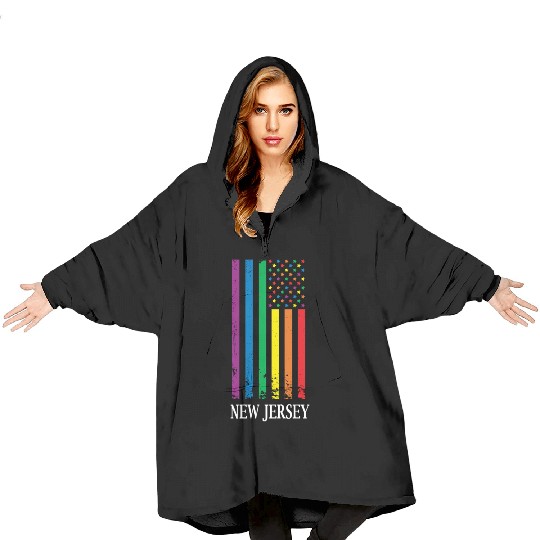 New Jersey Pride Month Pride Flag LGBT Community L Blanket Hoodies