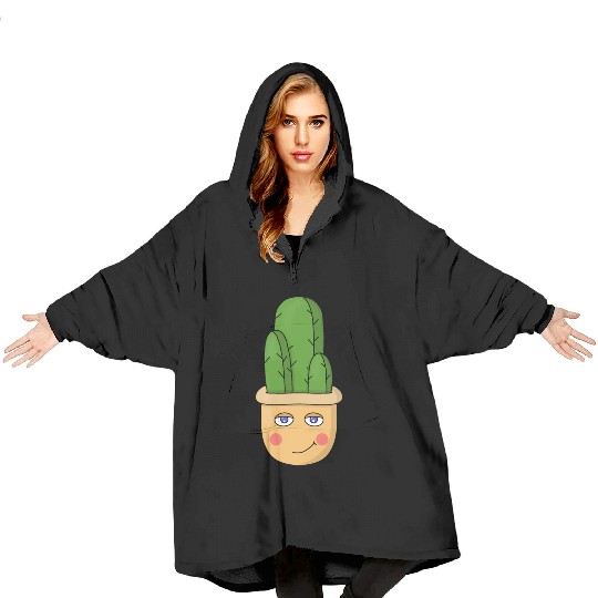 A cute cactus Blanket Hoodies