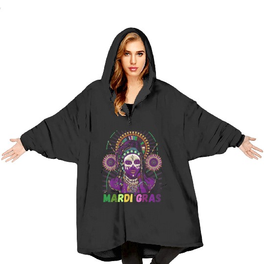 Voodoo Queen Magic Mardi Gras Blanket Hoodies