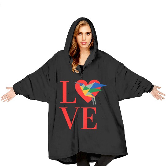 We Love Hummingbird Blanket Hoodies For Hummingbird lover