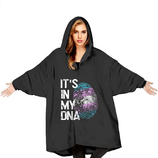 LGBTQ Love in my DNA Blanket Hoodies